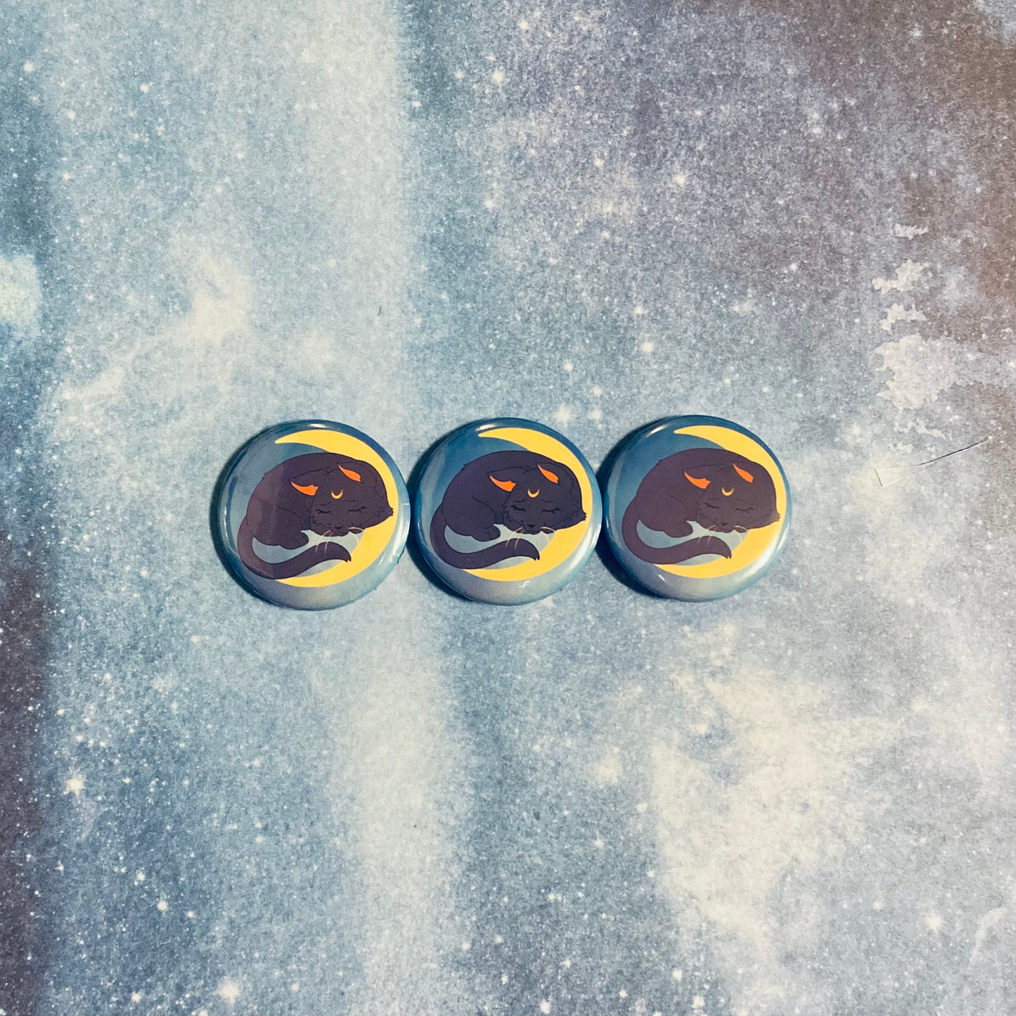 Black Moon Kitty Button